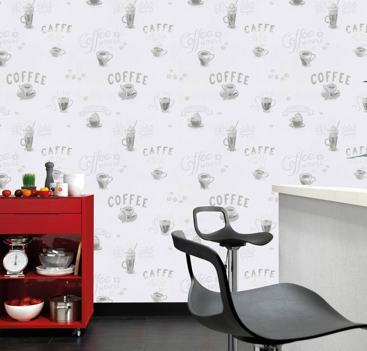 Vliestapete Coffee grau B/L: ca. 53x1005 cm