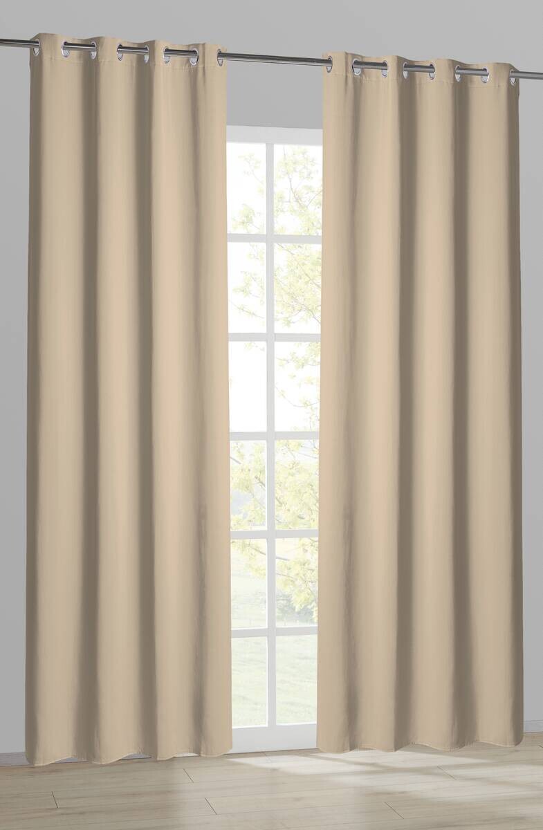 Ösenvorhang Verona sand B/L: ca. 140x245 cm
