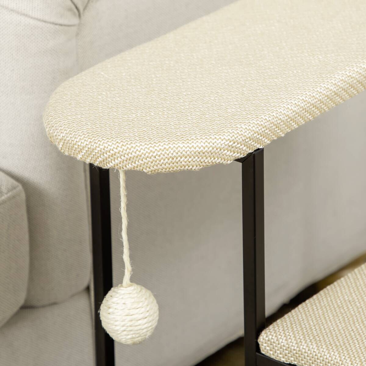 PawHut 3-stufige Haustiertreppe mit Kratzbrett schwarz Edelstahl B/H/L: ca. 54x51x53 cm