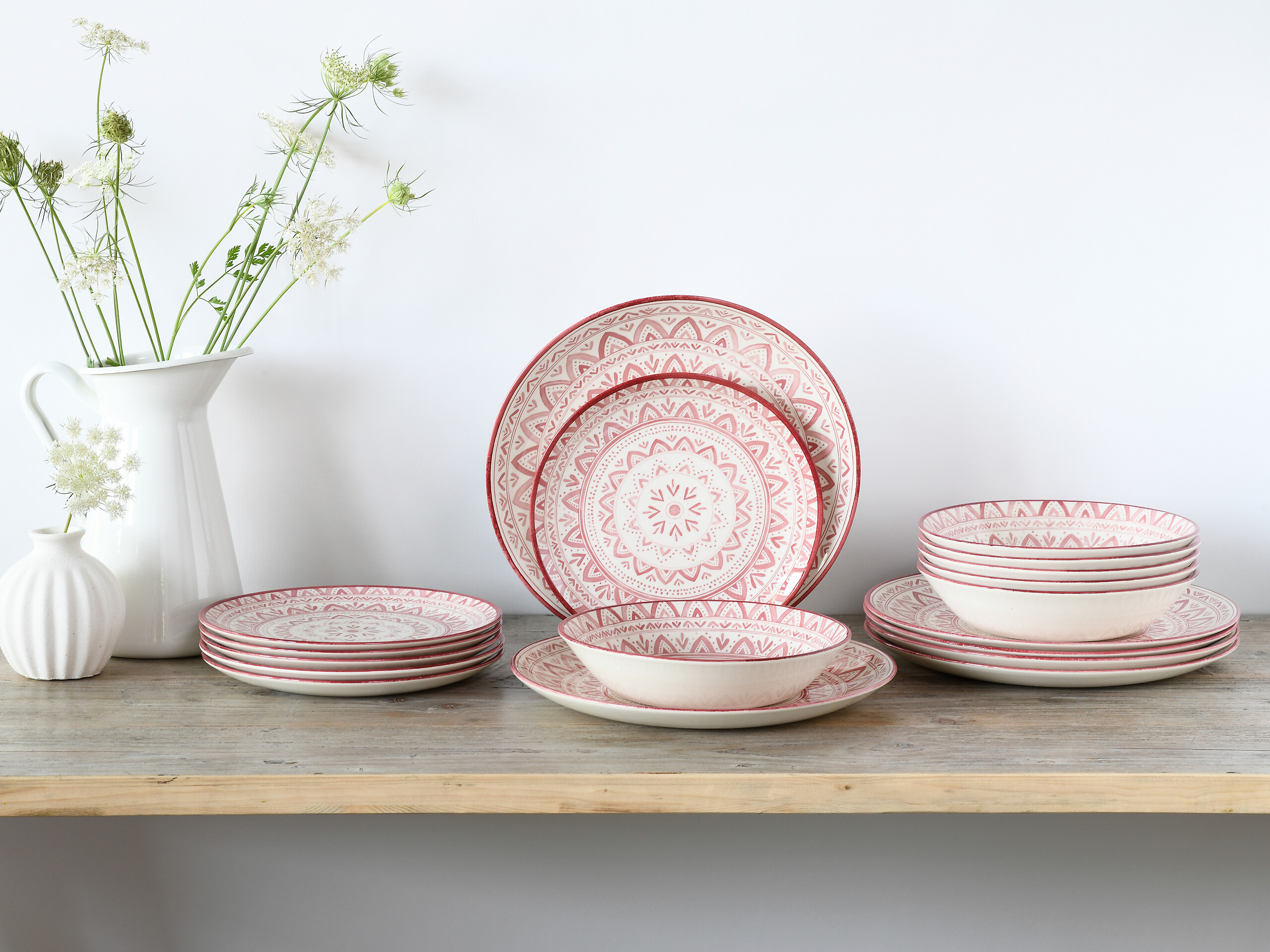 CreaTable Tafelservice Mexico rot Steingut 18 tlg.