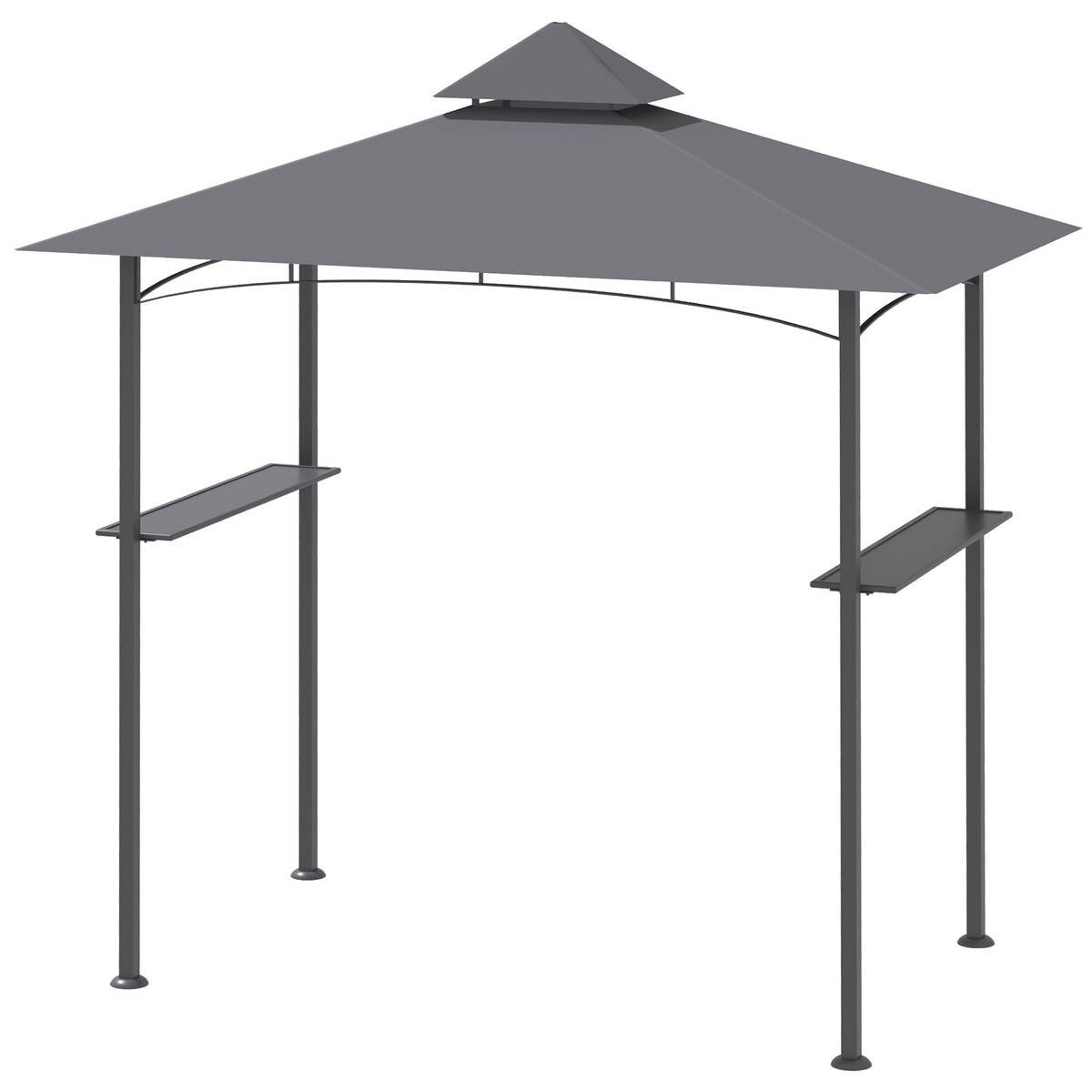 Outsunny Grillpavillon schwarz Stahl B/H/L: ca. 148x252x245 cm