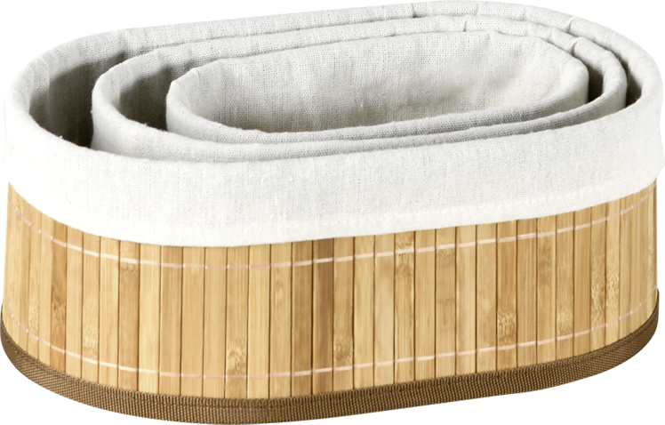 Kesper Bambus Körbchen 3er Set braun B/H/L: ca. 12x20x30 cm