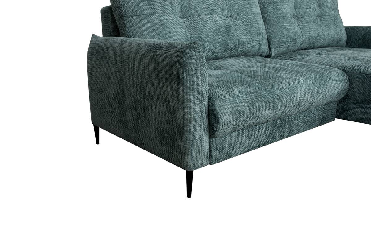 Ecksofa mit Bettfunktion und Bettkasten lagunen blau Microfaser B/H/T: ca. 221x94x142 cm