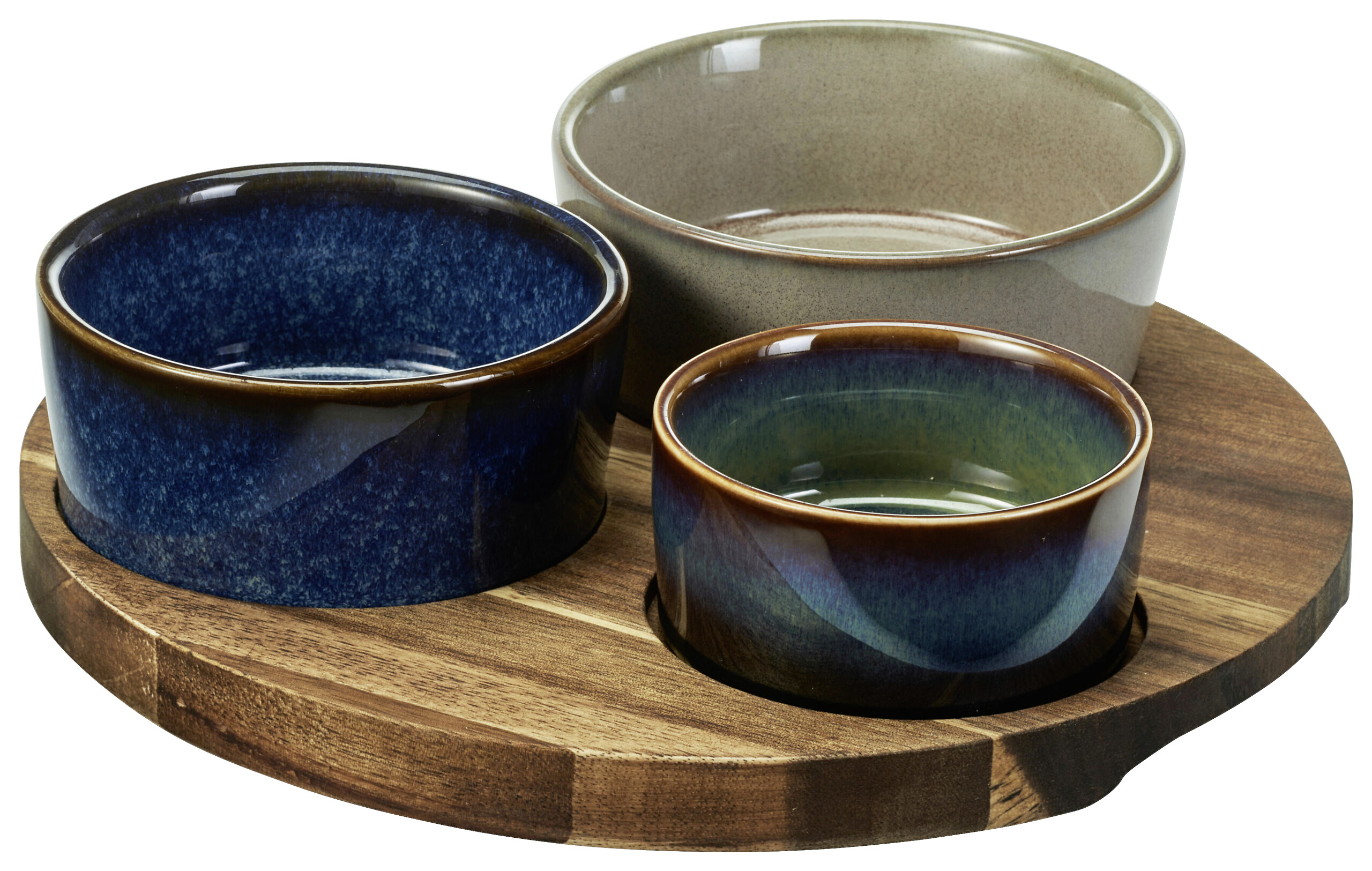 Servierset mehrfarbig Steinzeug B/H/L: ca. 20,7x5,5x20,7 cm