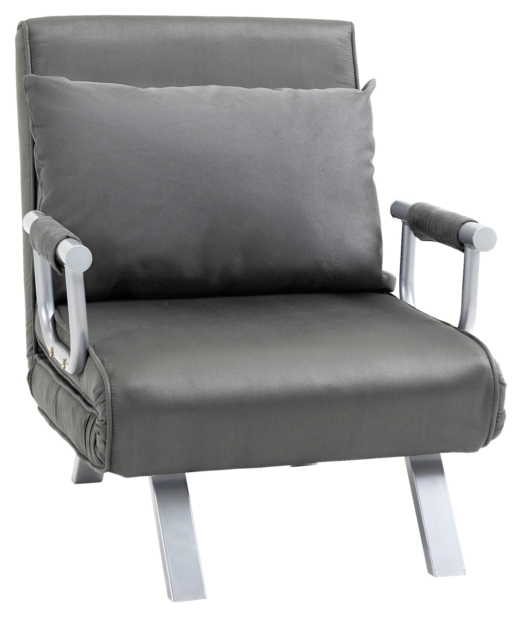 HOMCOM Schlafsofa 833-040 hellgrau Kunstleder B/H/T: ca. 65x80x69 cm