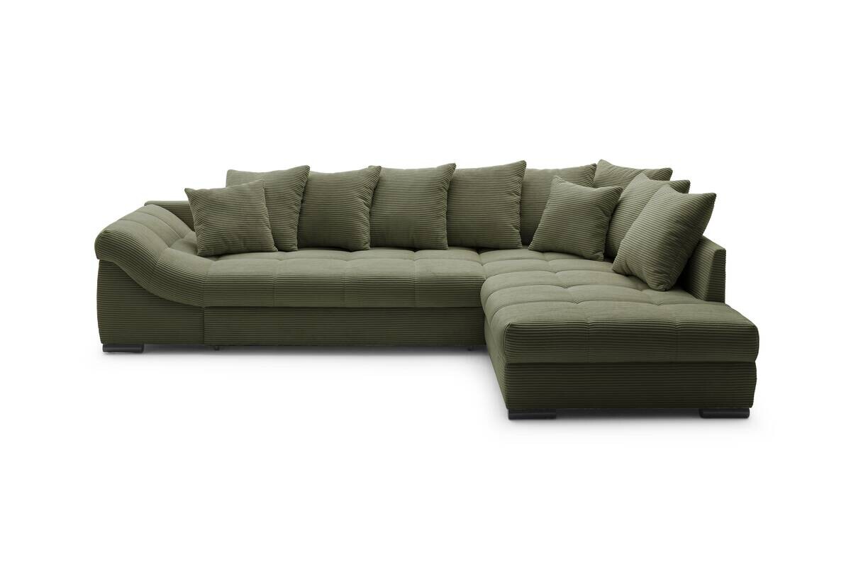 Ecksofa mit Bettfunktion grün Microfaser B/H/T: ca. 303x88x202 cm Ecksofa mit Bettfunktion grün Microfaser B/H/T: ca. 303x88x202 cm
