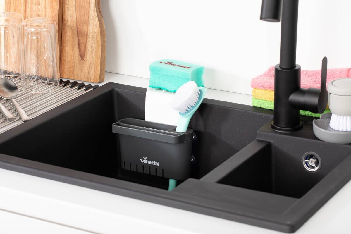 Vileda Spülbeckenhalter grau Polypropylen B/H/L: ca. 15,5x12,5x16,5 cm