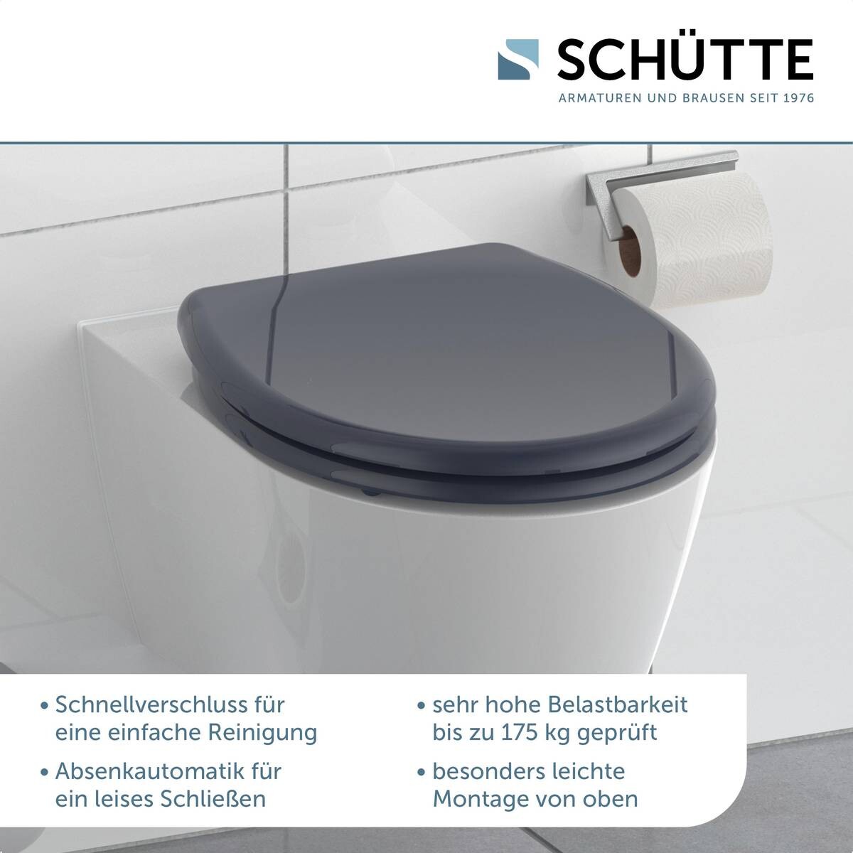 Schütte Duroplast WC-Sitz ANTHRAZIT Duroplast