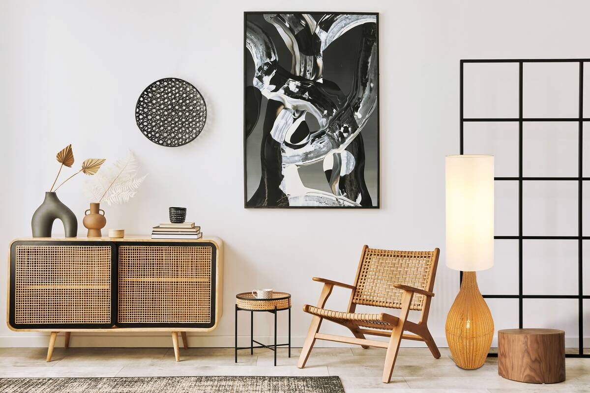 GLOBO Stehleuchte ANKO 40970243 weiß braun Textil Kunststoff H/D: ca. 125x27 cm 2 Brennstellen