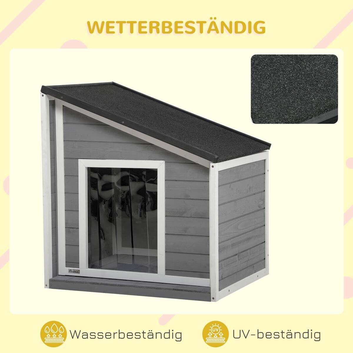 PawHut Hunde-Zubehör weiß Holz B/H/L: ca. 58x71x77 cm