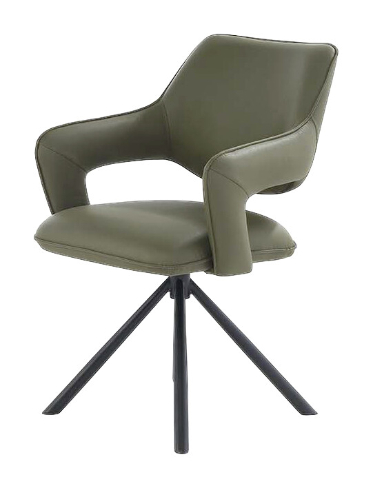 Armlehnstuhl  grün schwarz Microfaser Metall