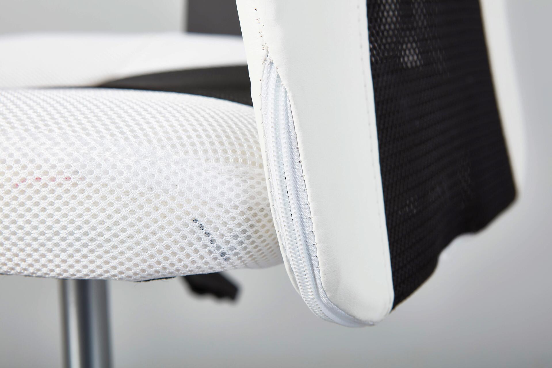 Drehstuhl Donny weiß schwarz Kunstleder Netzstoff