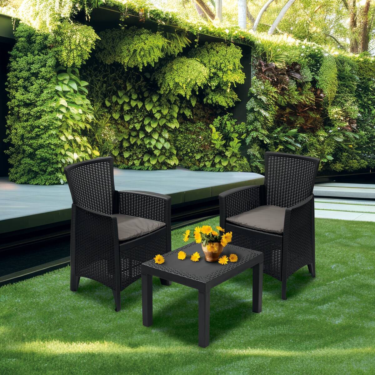ProGarden Loungeset Forest anthrazit Polypropylen