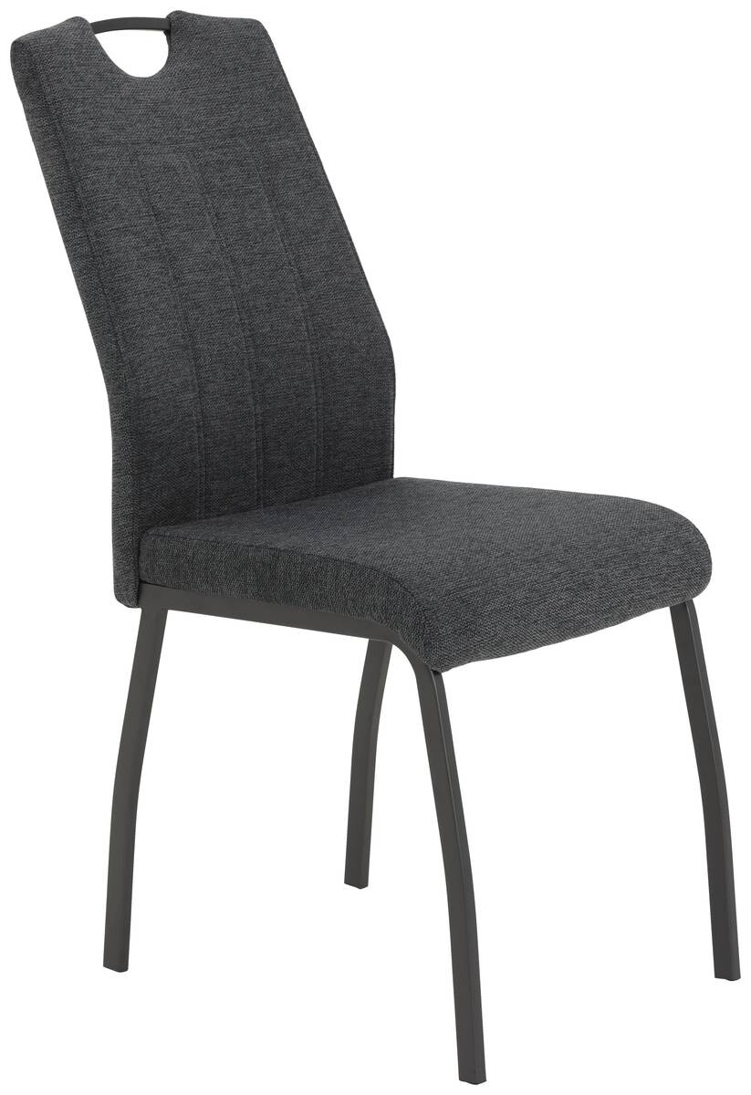 Stuhl 4er Set ELIF III anthrazit grau Microfaser Metall B/H/T: ca. 44x96x64 cm