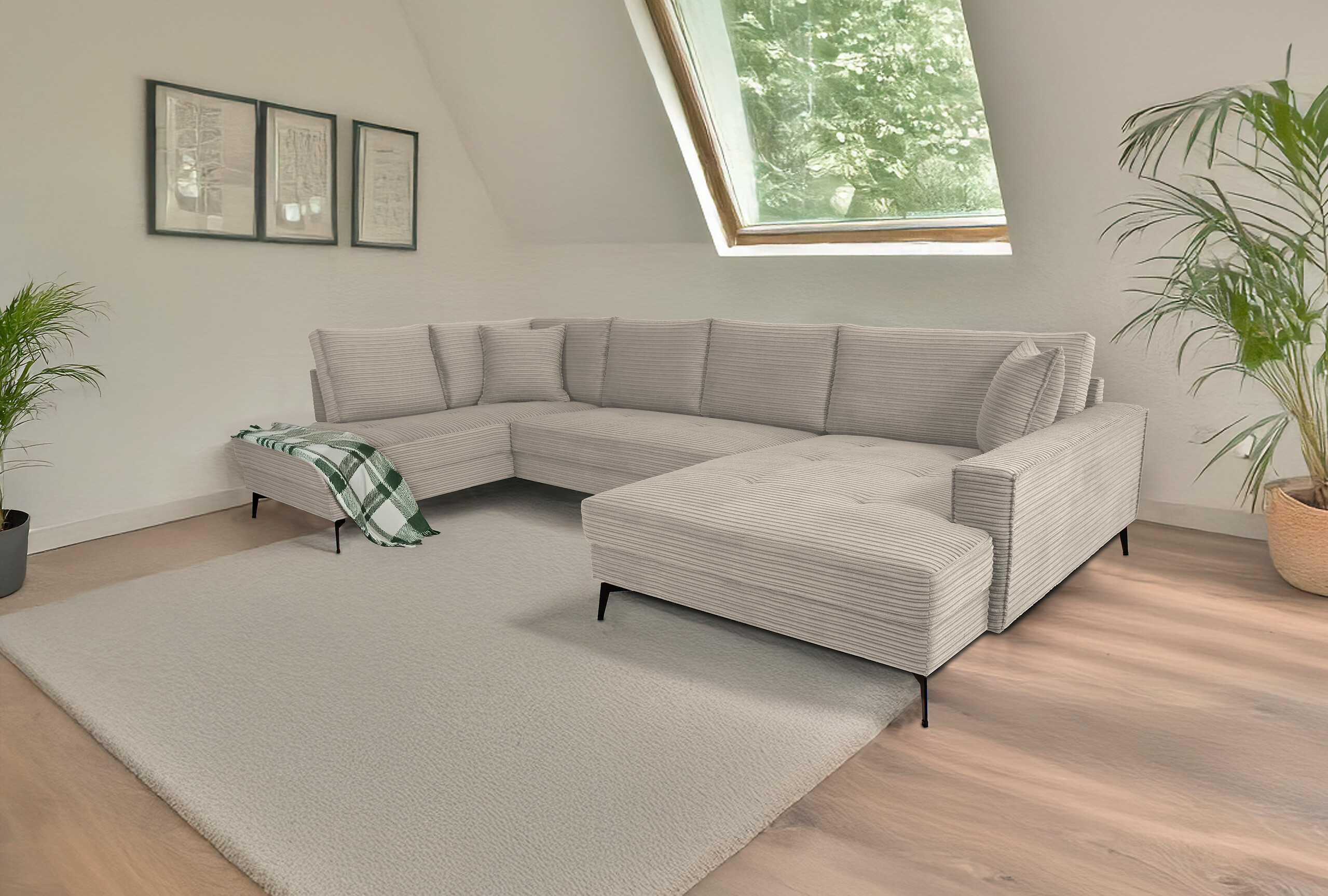 Wohnlandschaft Zero stone Microfaser B/H/T: ca. 362x86x195 cm