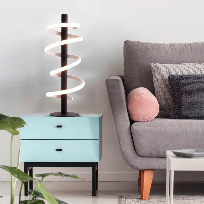 Näve Leuchten LED Tischleuchte NV3183322 schwarz Opal Metall Kunststoff H/T: ca. 50x20 cm null 1 Brennstellen