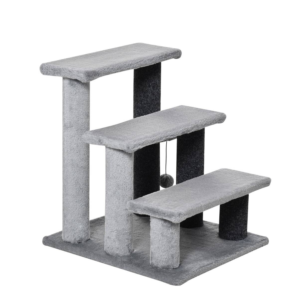 PawHut Haustiertreppe grau Polyester B/H/L: ca. 40x48x45 cm