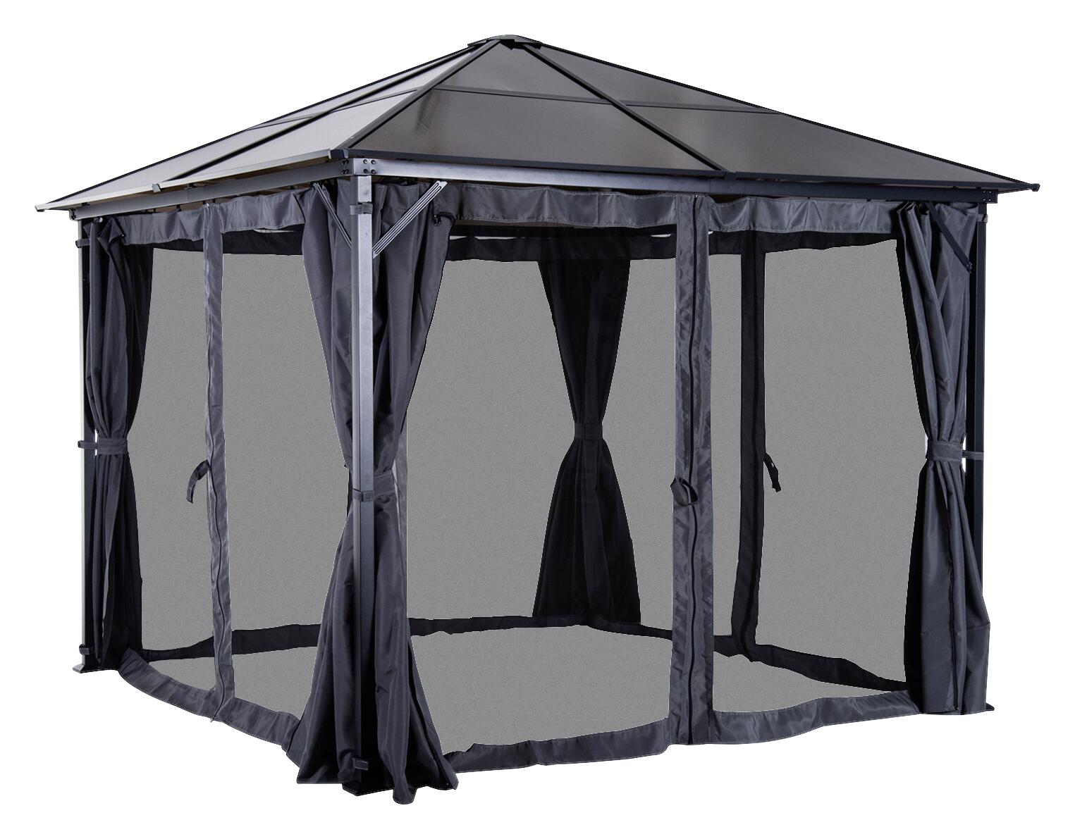 Outsunny Gartenpavillon braun Alu B/H/L: ca. 300x265x300 cm