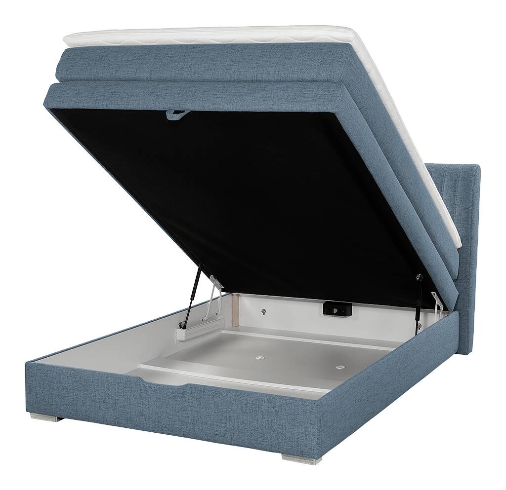 Boxspringbett blau Liegefläche B/L: ca. 140x200 cm