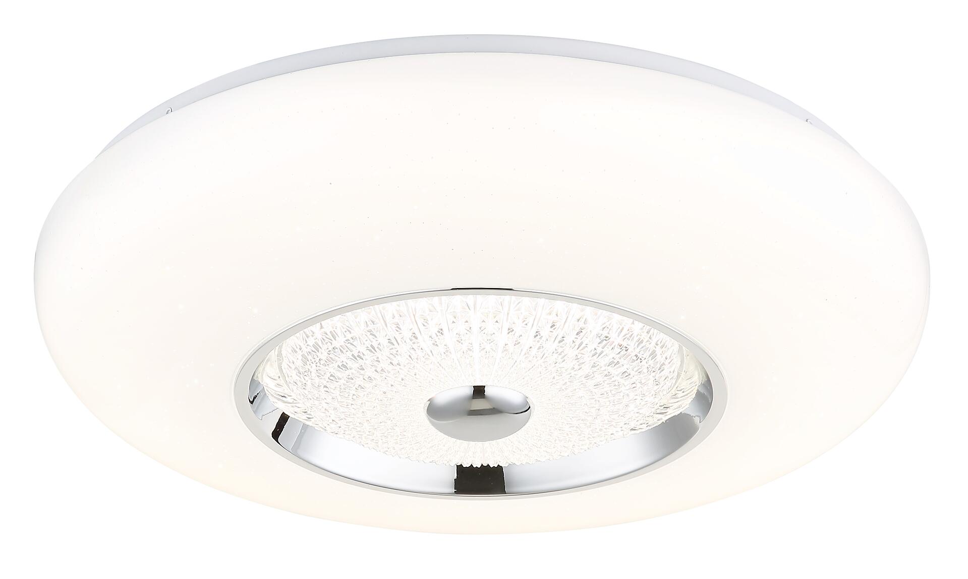 GLOBO Deckenleuchte klar weiß Opal Acryl Metall Kunststoff H/D: ca. 11x48,5 cm 1 Brennstellen