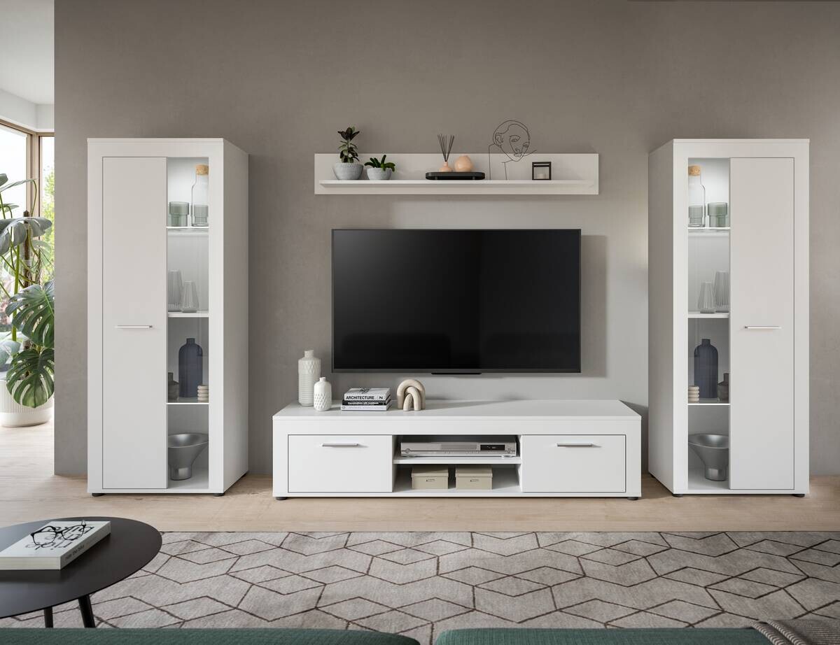 Wohnwand Jam weiß B/H/T: ca. 310x159x35 cm