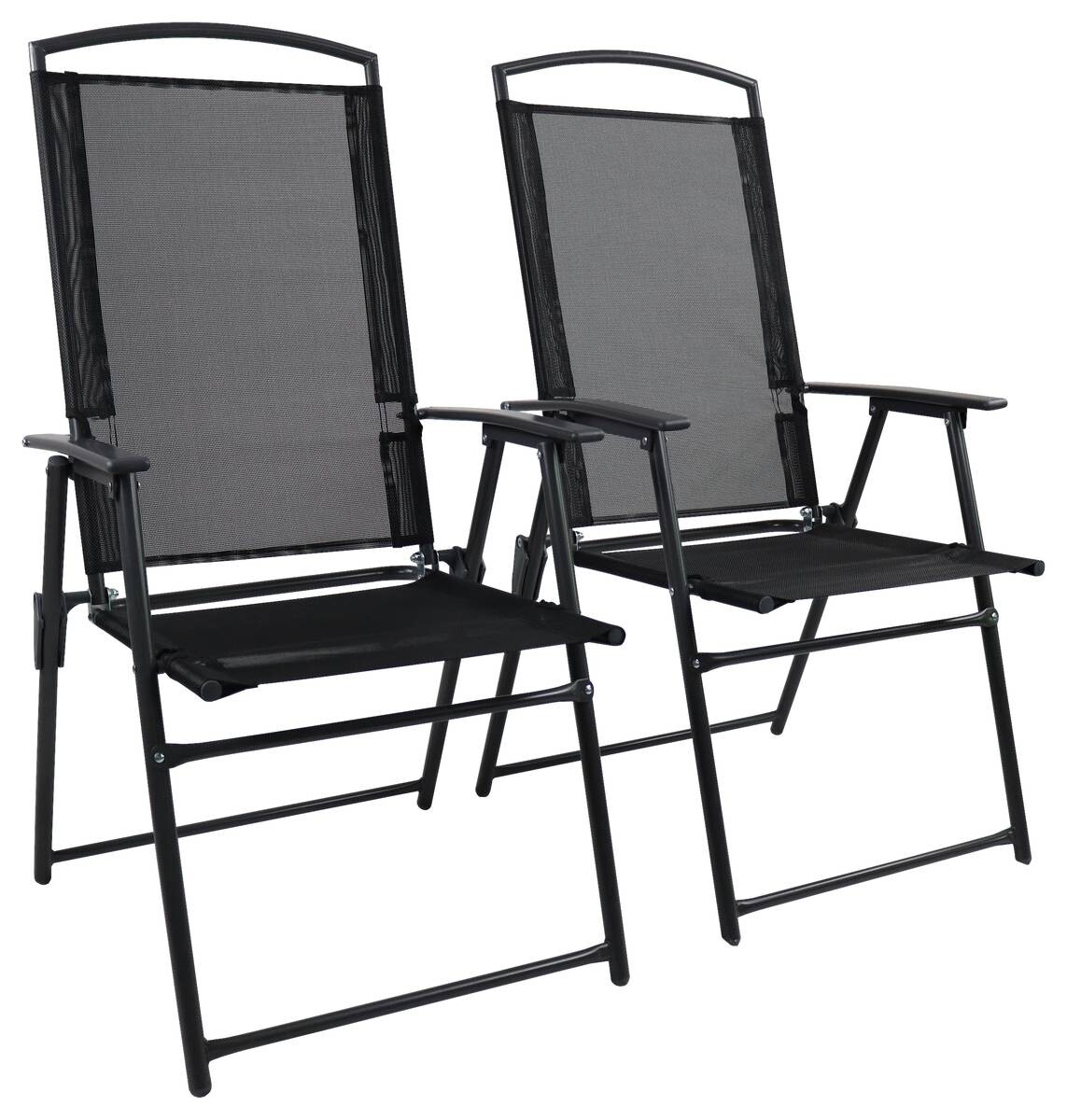 VCM Gartenstuhl-Set anthrazit Aluminium B/H/T: ca. 61x105x56 cm