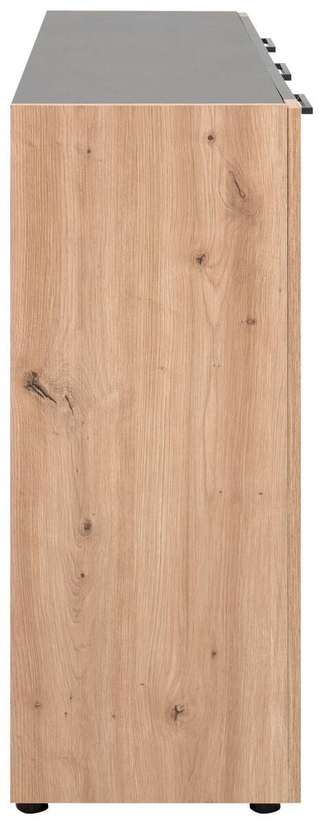 Kommode Cento anthrazit Eiche Artisan Oak Nachbildung B/H/T: ca. 126x83x35 cm