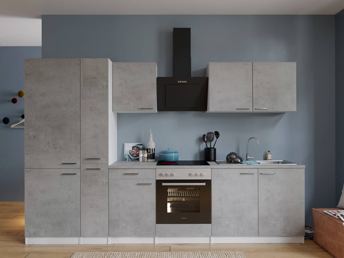 Respekta Küchenblock Malia Beton Optik B/H/T: ca. 300x200x60 cm