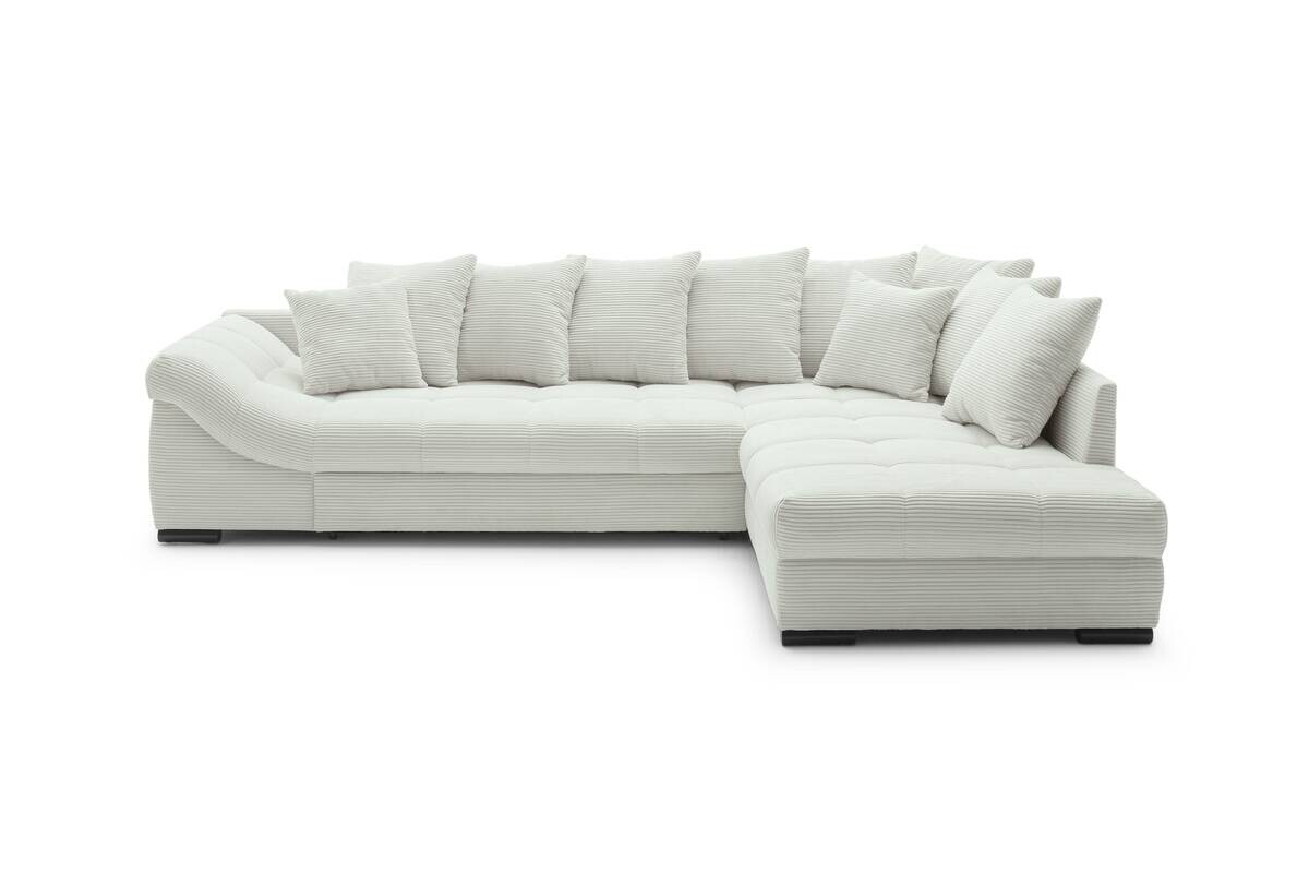 Ecksofa mit Bettfunktion ivory Microfaser B/H/T: ca. 303x88x202 cm