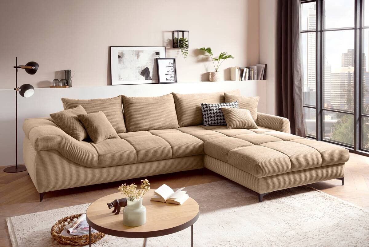 Ecksofa taupe Microfaser B/H/T: ca. 332x96x227 cm Ecksofa taupe Microfaser B/H/T: ca. 332x96x227 cm
