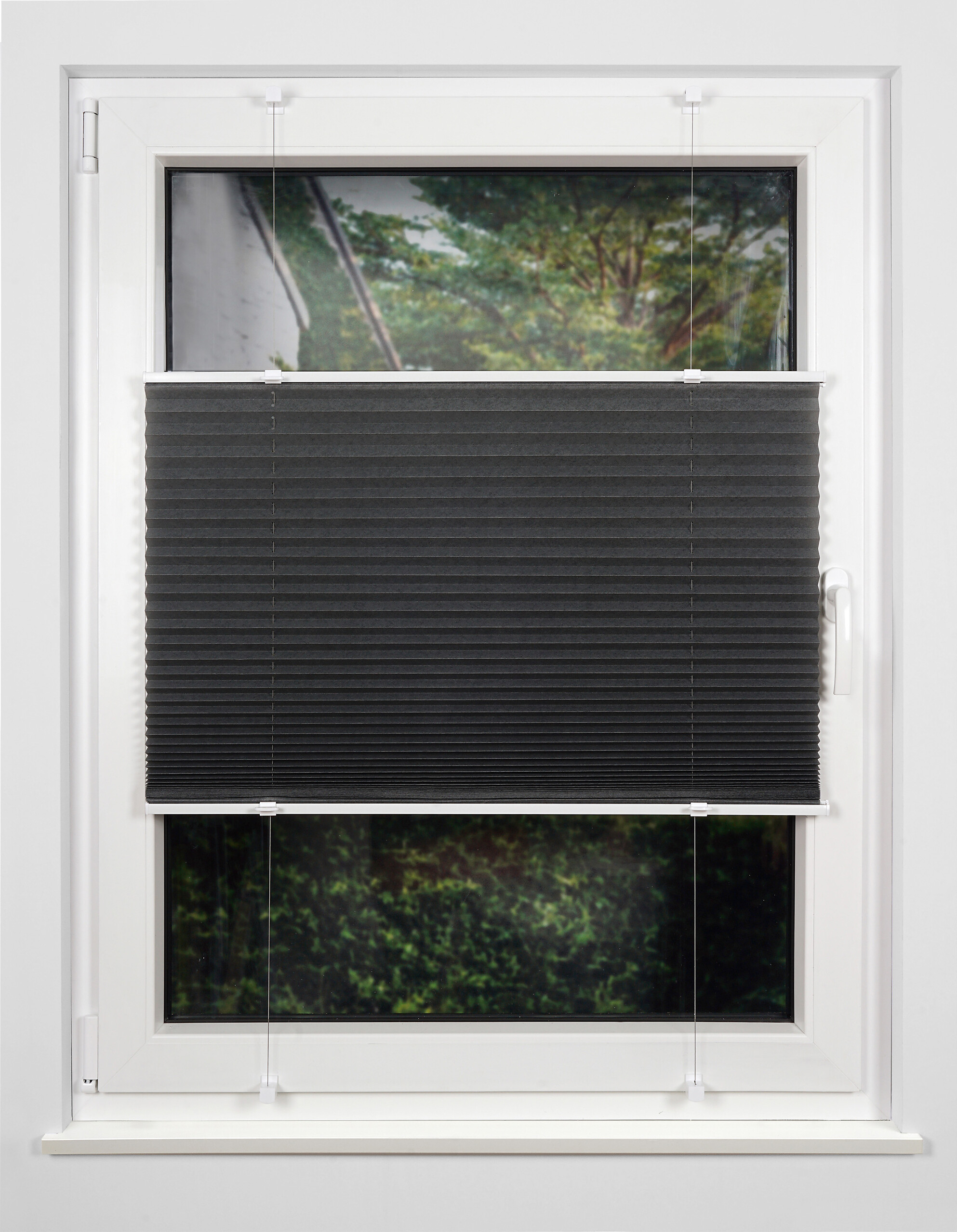 Klemmplissee hellgrau B/L: ca. 80x130 cm