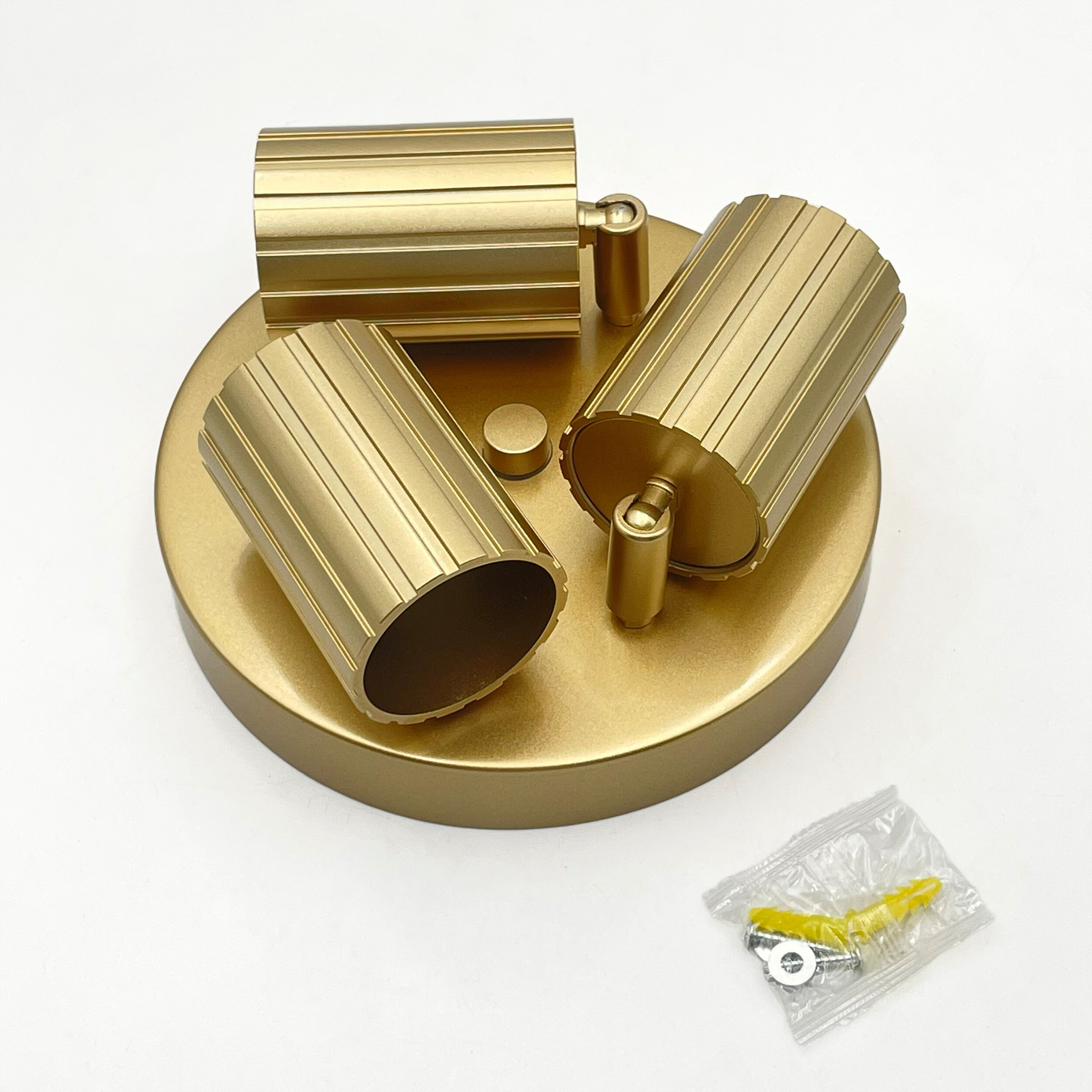 Lamkur Strahler Prisma gold Stahl B/H/L: ca. 18x19,5x18 cm 3 Brennstellen