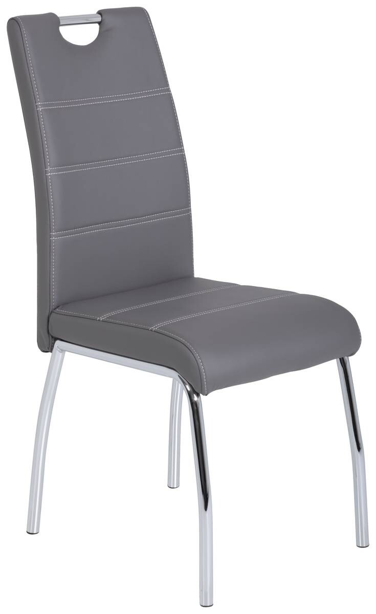 Stuhl Susi 4er Set grau Kunstleder B/H/T: ca. 44x98x61 cm