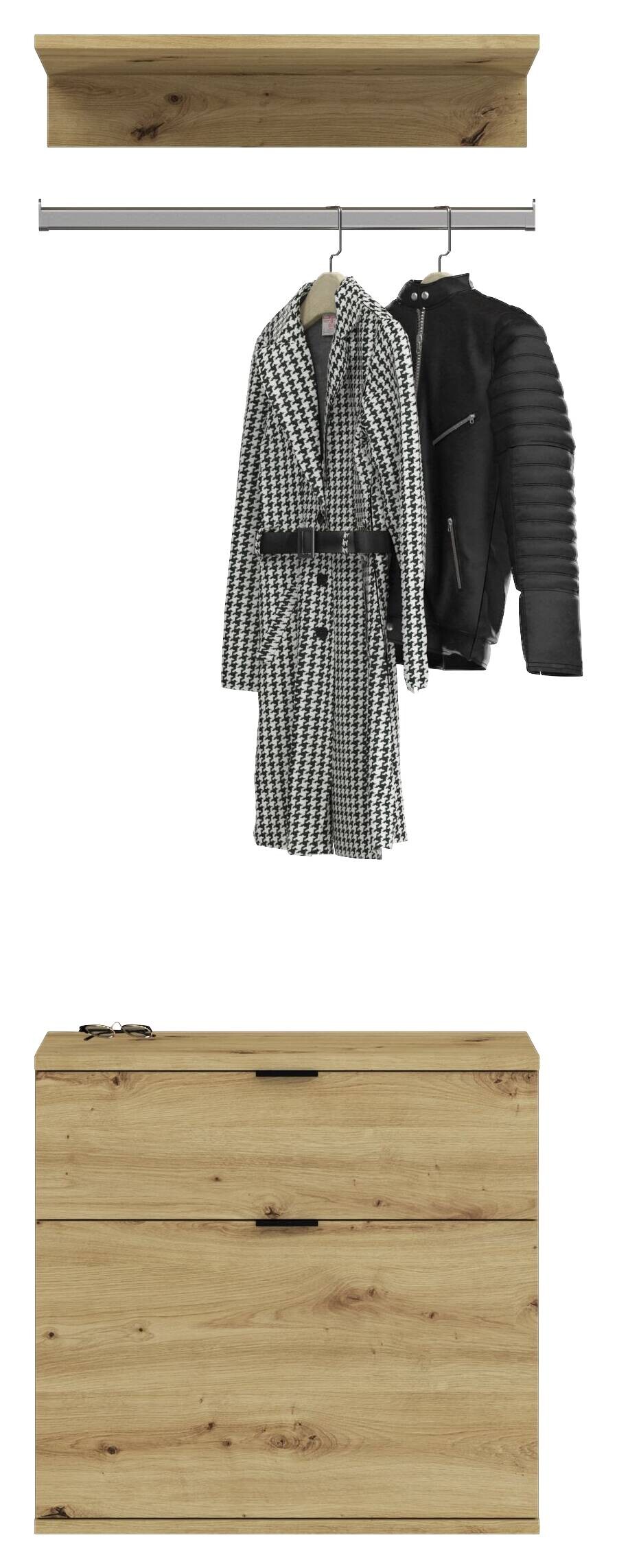 Garderobe PROJEKT Eiche Artisan Nachbildung Spiegel B/H/T: ca. 183x193x34 cm