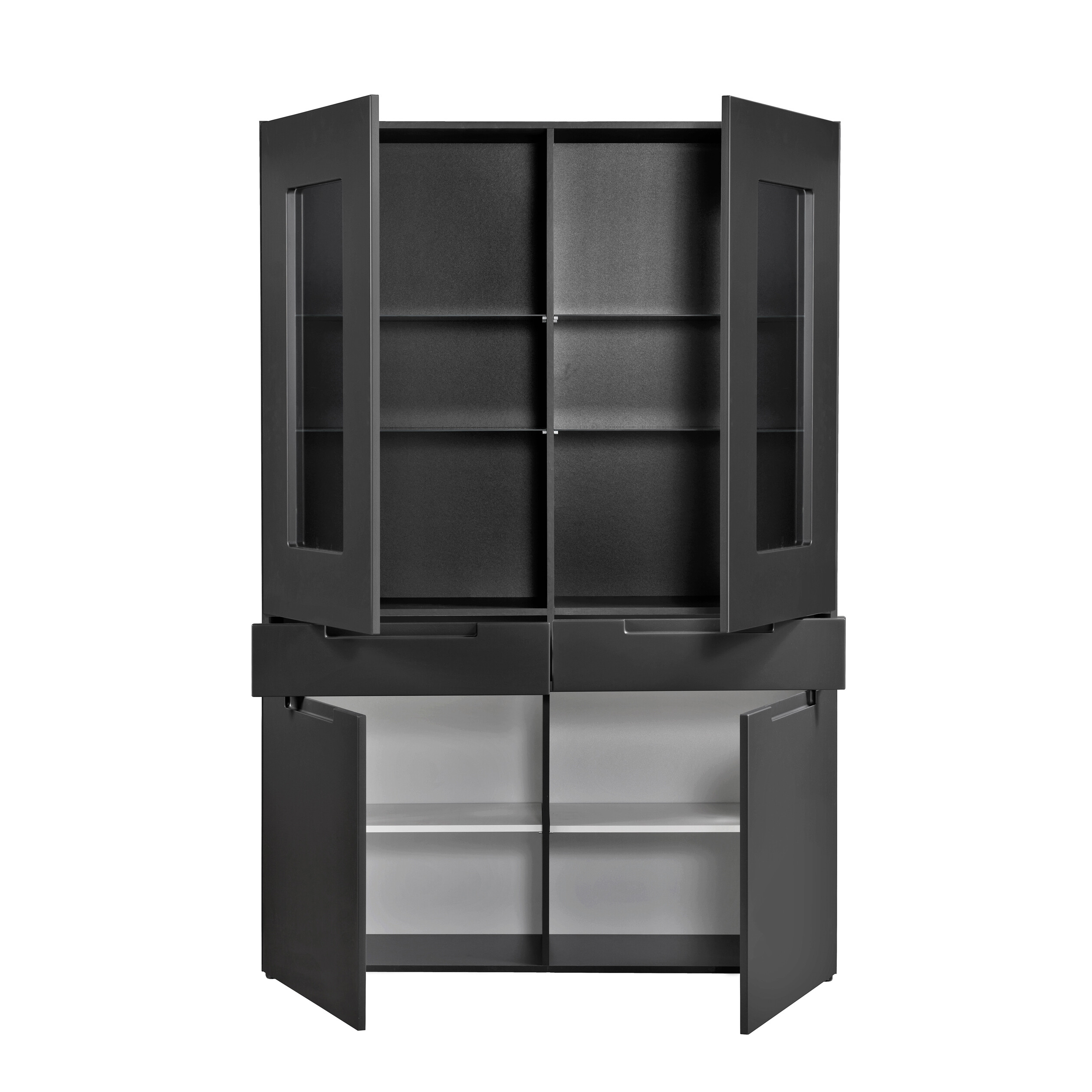 Hochschrank Mailand anthrazit matt MDF B/H/T: ca. 128x191x40 cm