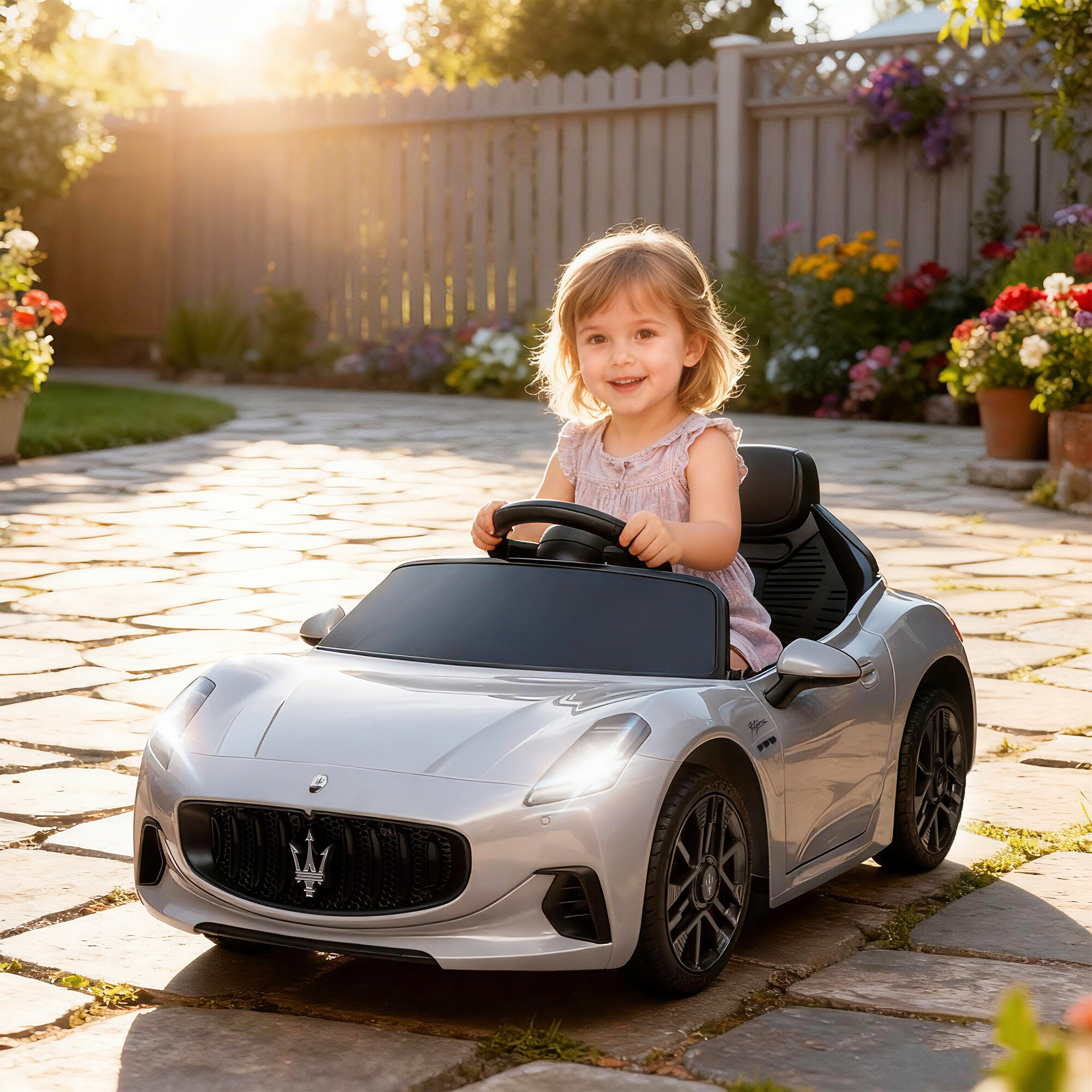 AIYAPLAY Kinder Elektroauto grau B/H/L: ca. 59x43x98 cm