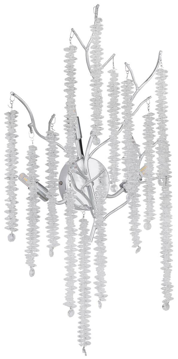 GLOBO Wandleuchte Chrom klar Metall Kunststoff B/H/L: ca. 40x25x40 cm