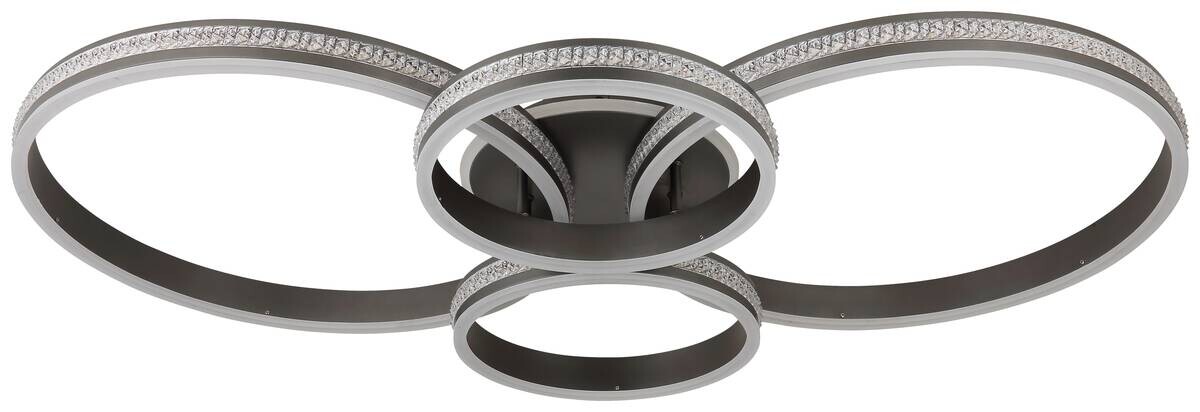 GLOBO Deckenleuchte Grouni titanfarbig klar Aluminium Metall B/H: ca. 106x13,7 cm 1 Brennstellen