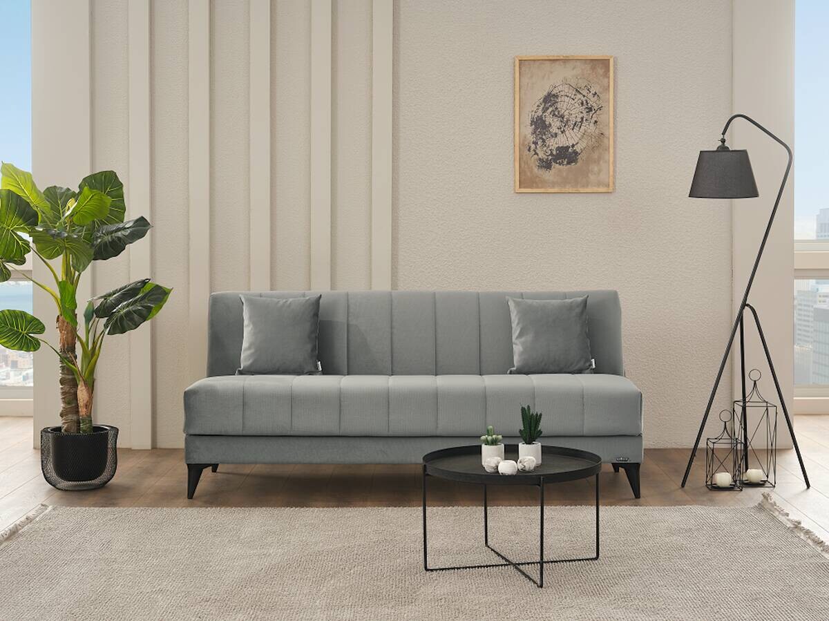 Schlafsofa grau Polyester B/H/T: ca. 192x86x84 cm
