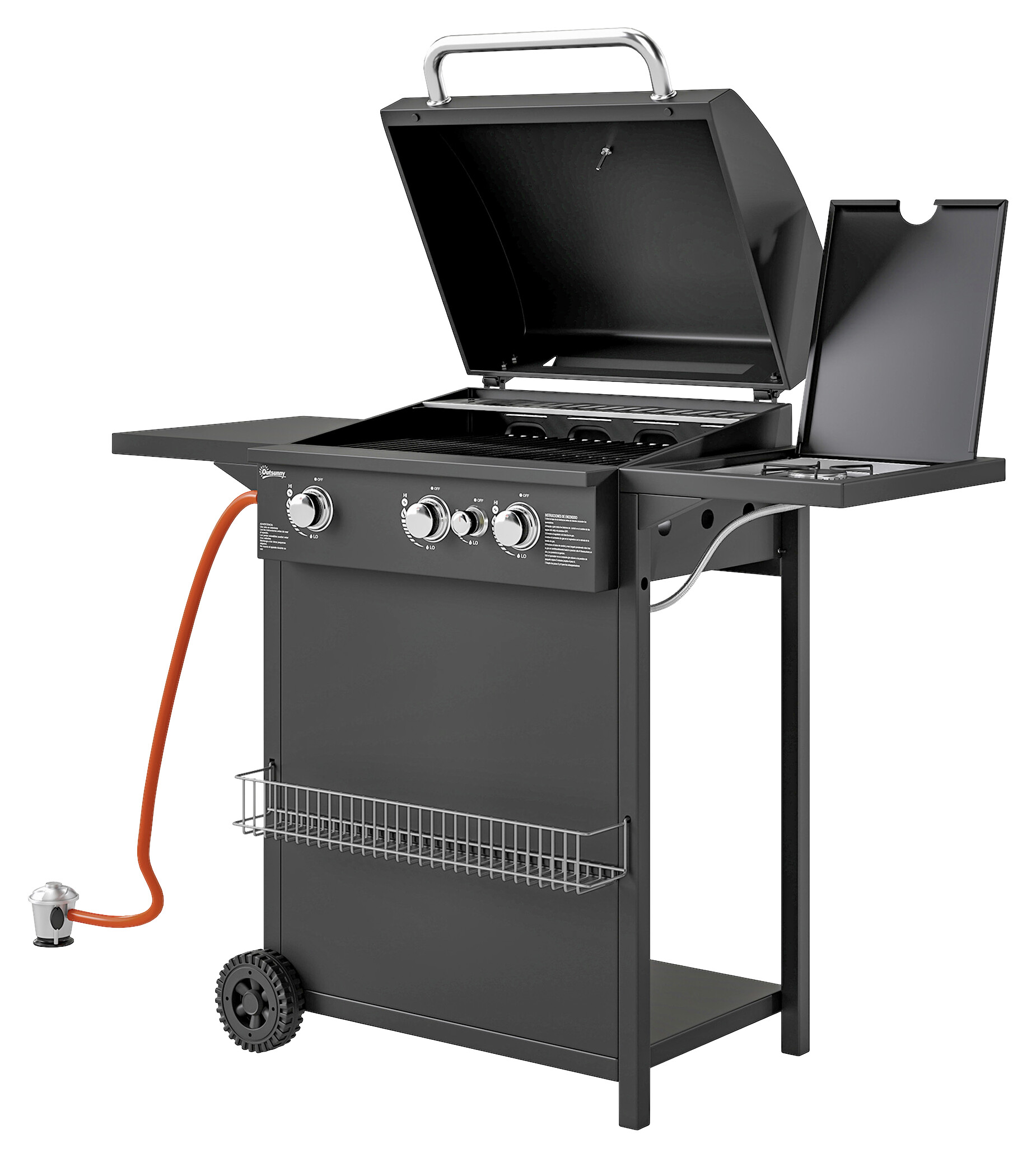 Outsunny Gasgrill Kunststoff B/H/L: ca. 57x98x123 cm