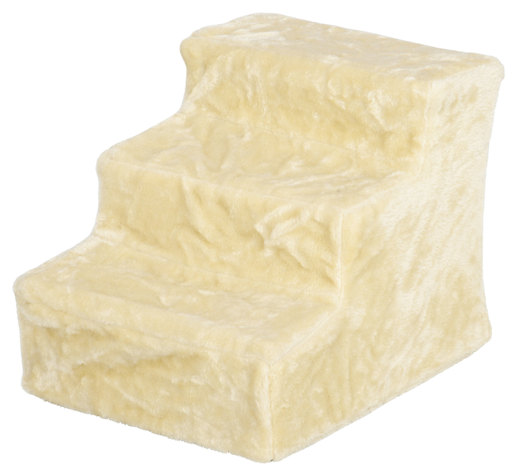 PawHut Haustiertreppe beige Plüsch B/H/L: ca. 35x35x46 cm
