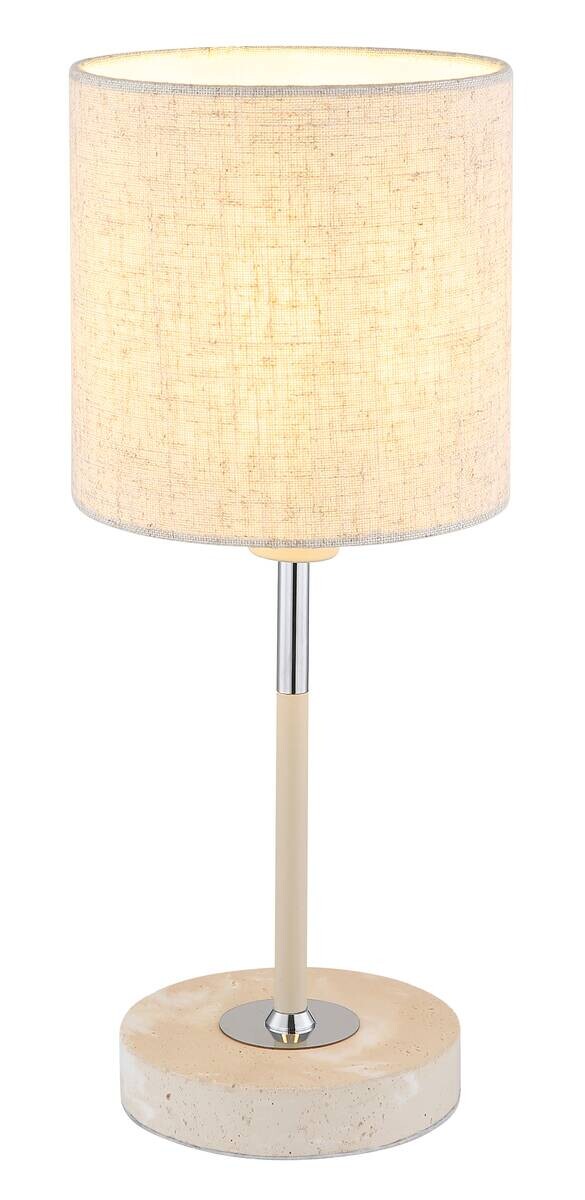 Tischleuchte sand Metall Textil H/D: ca. 35x15 cm E14 1 Brennstellen