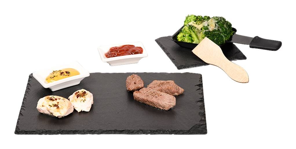 Kesper Raclette-Set grau Schiefer B/L: ca. 20x30 cm