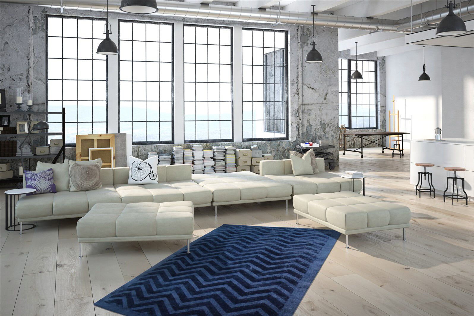 Kayoom Kurzflorteppich Luxury 410 marine B/H/L: ca. 200x0,8x290 cm