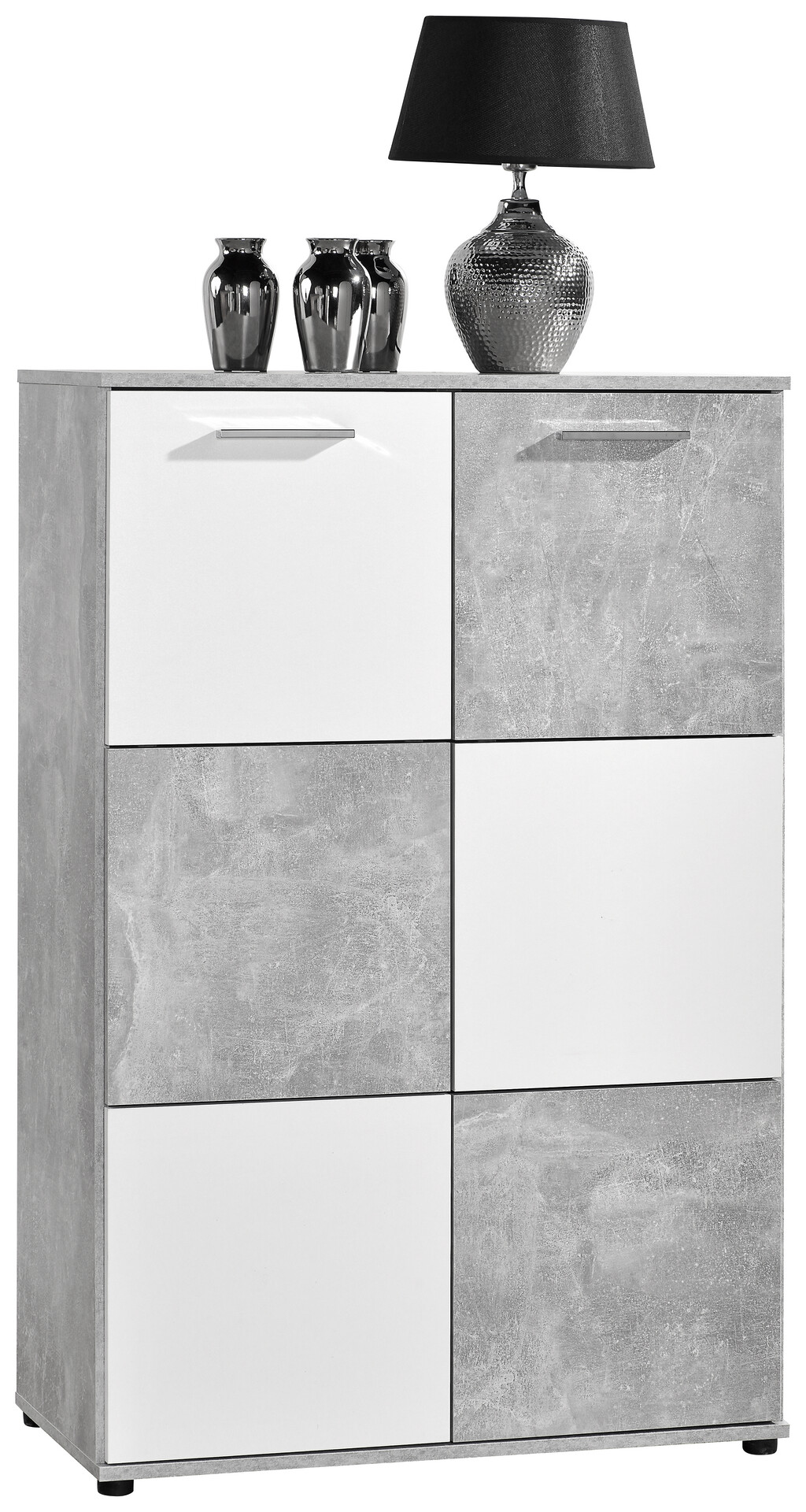 Kommode Zero Beton Optik weiß B/H/T: ca. 78x120x39 cm