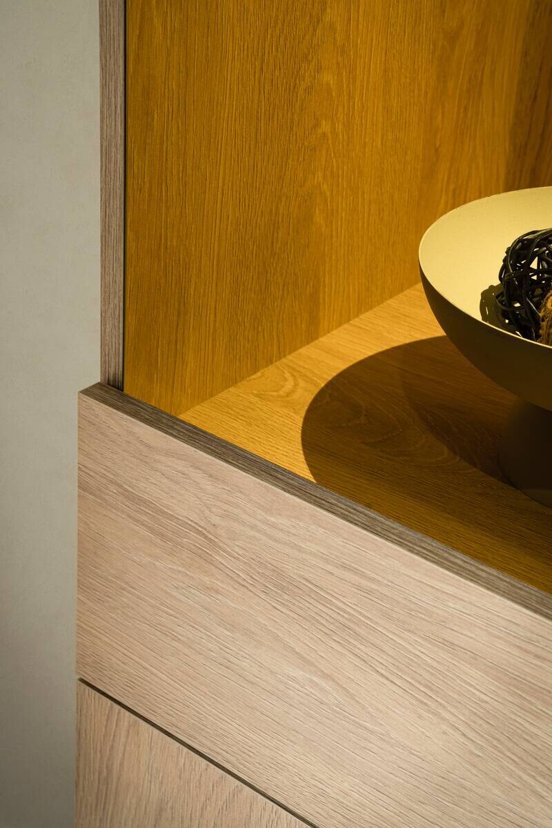 Vitrine Kalmar Oak Stone Nachbildung B/H/T: ca. 58x200x40 cm