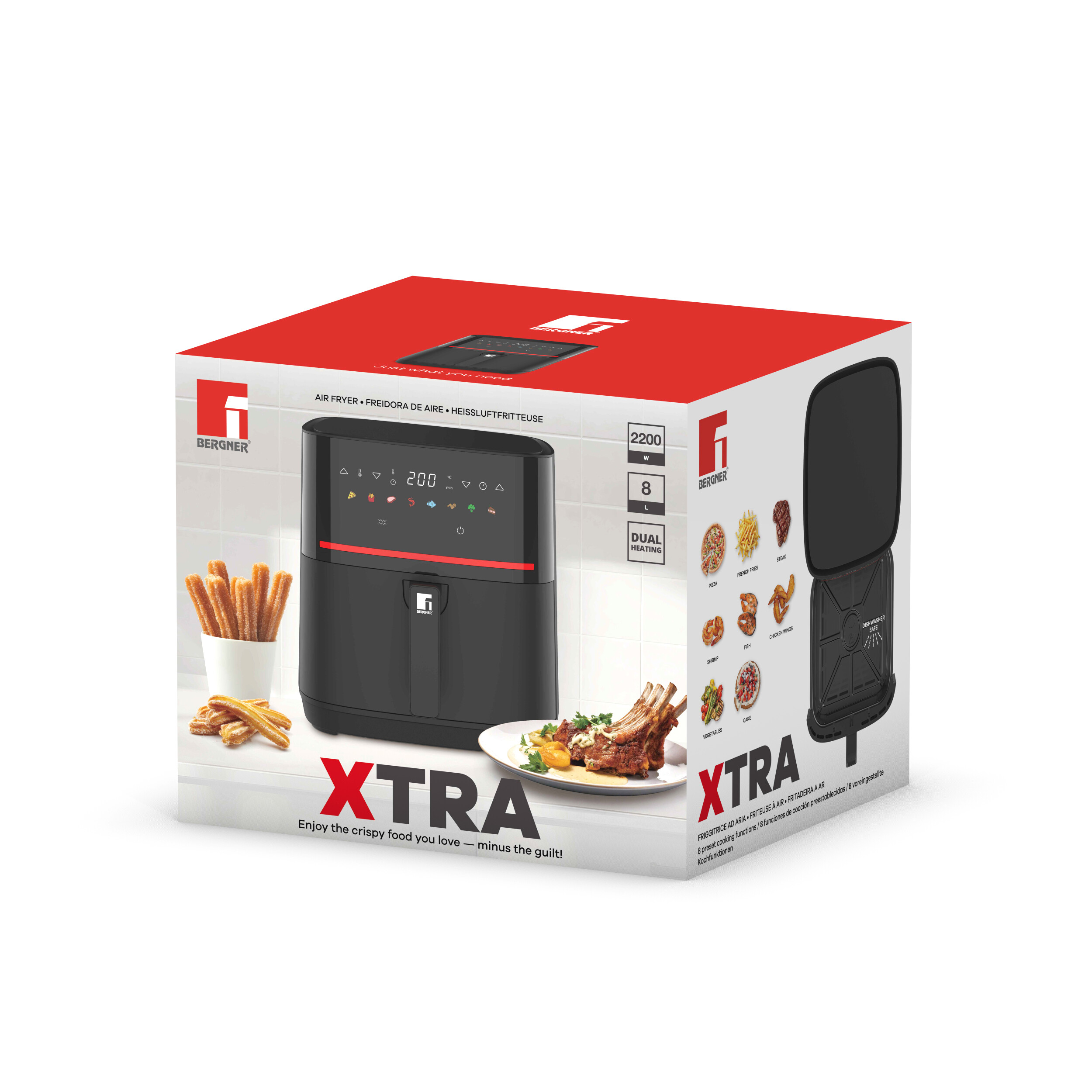 BERGNER Heißluftfritteuse BG-51275-BK