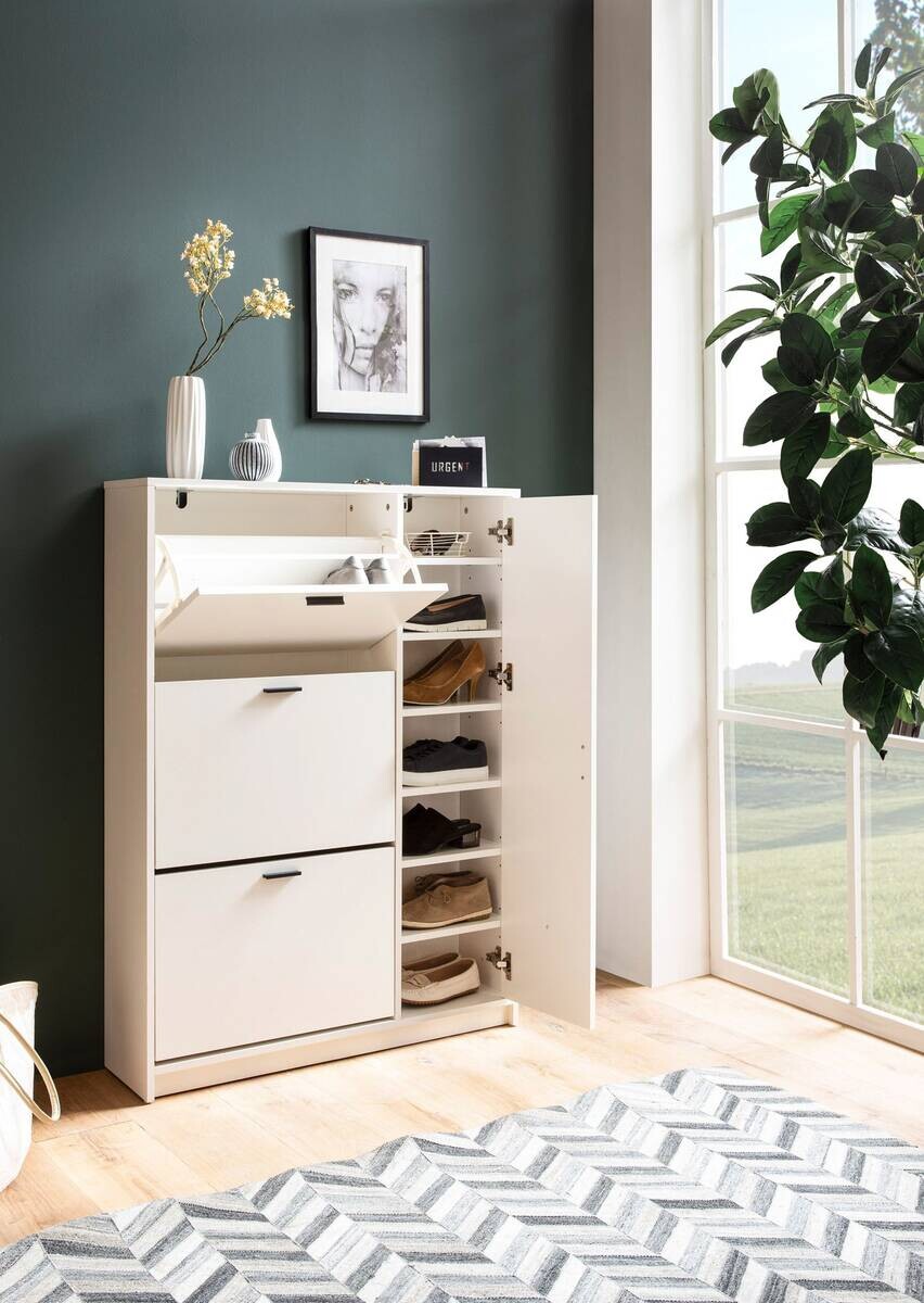 Schuhschrank weiß B/H/T: ca. 90x120x24 cm