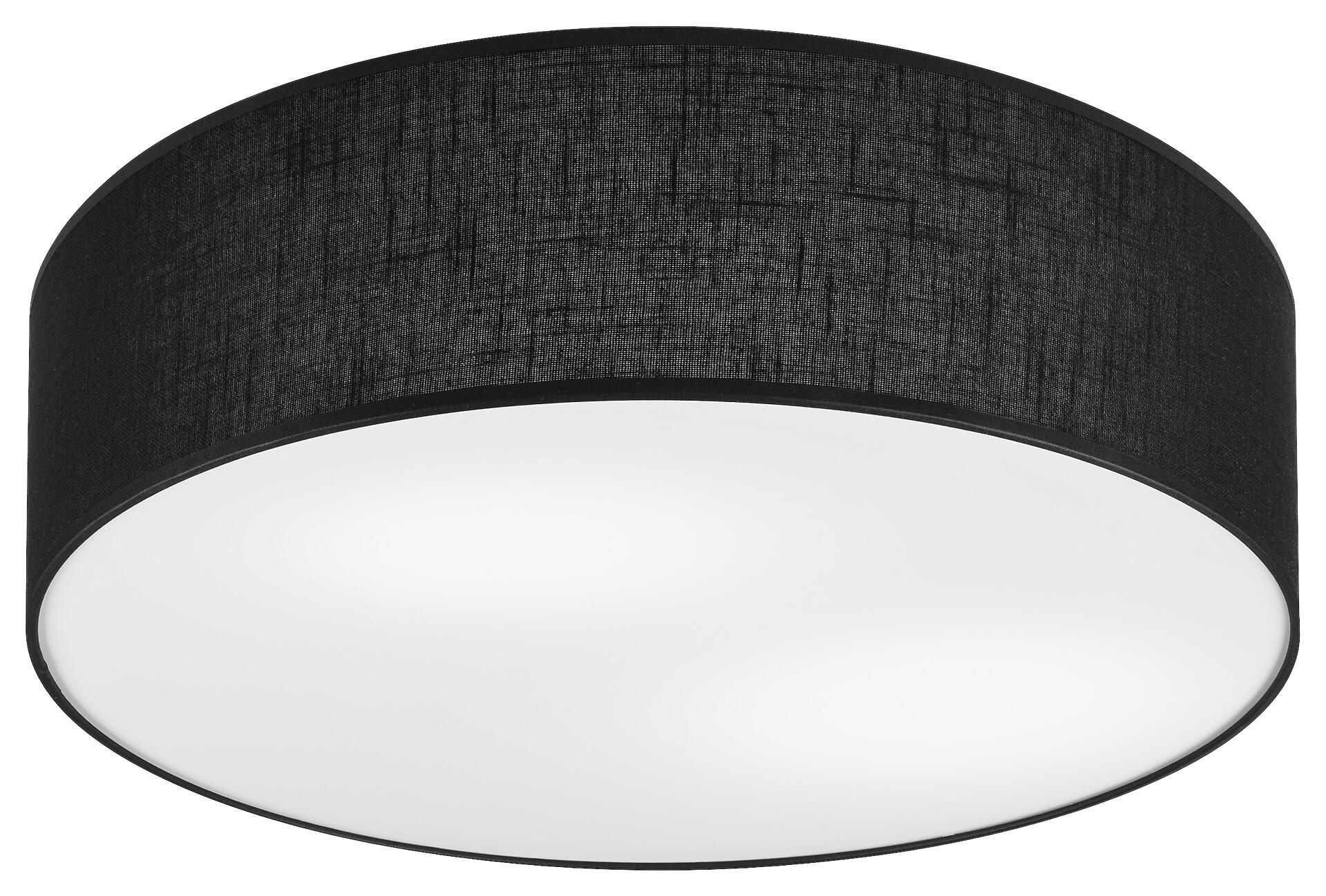 Lamkur Deckenleuchte VIVIAN 48536 schwarz PVC Textil Kunststoff H/L: ca. 13x45 cm E27 2 Brennstellen