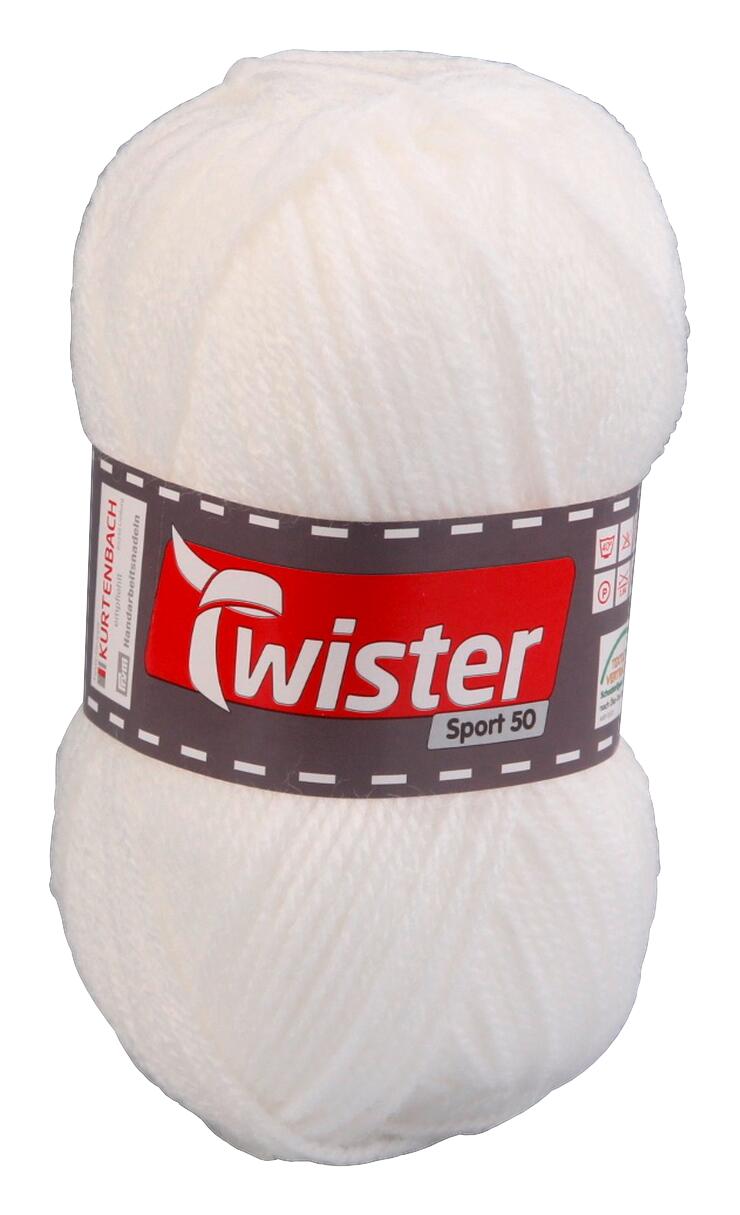 Twister Handstrickgarn Twister Sport uni weiß L: ca. 15000 cm